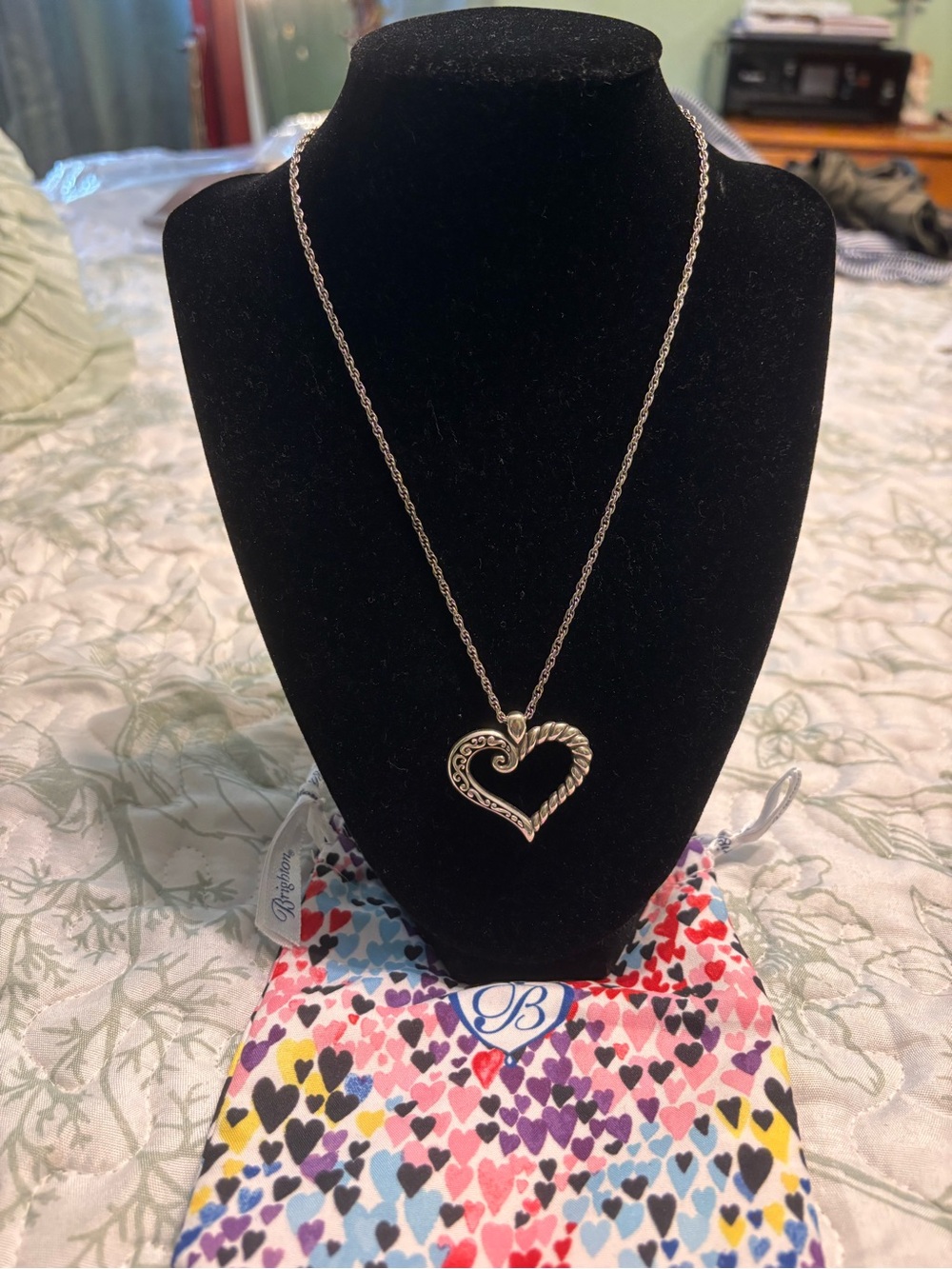 Brighton Silver Heart Pendant Necklace - Elegant Women Jewelry